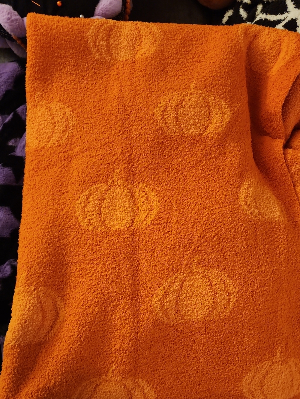 Kirklands Pumpkin Blanket Reversible Halloween Throw